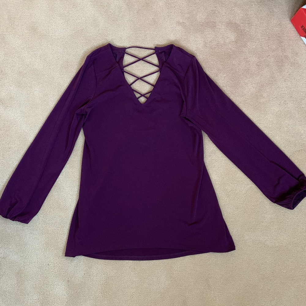 Express purple dress with baggy sleeves